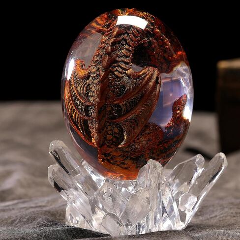 Dragons Egg with Base - Handmade Sculpture Dragon Eggs Resin Ornaments, Statue Gift for The Holidays, Christmas, Birthdays, Graduation in Saudi Arabia