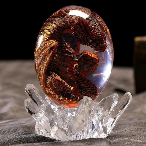 Dragons Egg with Base - Handmade Sculpture Dragon Eggs Resin Ornaments, Statue Gift for The Holidays, Christmas, Birthdays, Graduation in Saudi Arabia