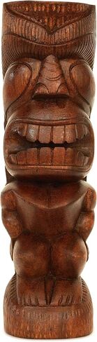 G6 Collection 12" Wooden Handmade Primitive Long Hair Tribal Statue Sculpture Tiki Bar Totem Handcrafted Unique Gift Art Decorative Home Decor Accent Figurine Decoration Hand Carved Long Hair in Saudi Arabia