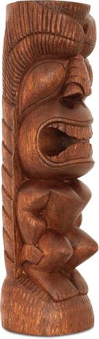 G6 Collection 12" Wooden Handmade Primitive Long Hair Tribal Statue Sculpture Tiki Bar Totem Handcrafted Unique Gift Art Decorative Home Decor Accent Figurine Decoration Hand Carved Long Hair in Saudi Arabia