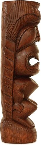 G6 Collection 12" Wooden Handmade Primitive Long Hair Tribal Statue Sculpture Tiki Bar Totem Handcrafted Unique Gift Art Decorative Home Decor Accent Figurine Decoration Hand Carved Long Hair in Saudi Arabia