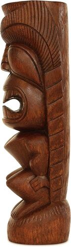 G6 Collection 12" Wooden Handmade Primitive Long Hair Tribal Statue Sculpture Tiki Bar Totem Handcrafted Unique Gift Art Decorative Home Decor Accent Figurine Decoration Hand Carved Long Hair in Saudi Arabia