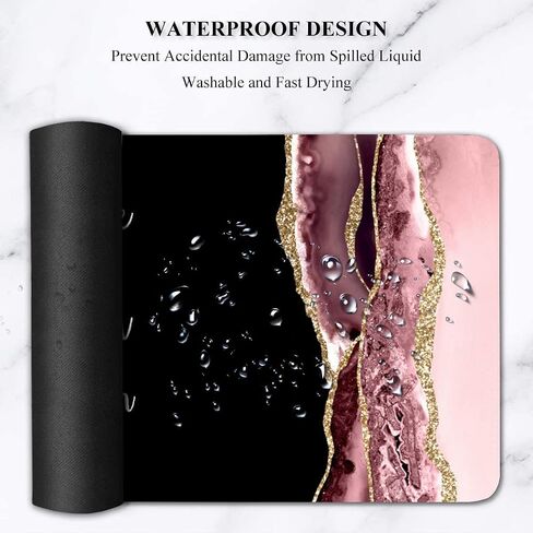 Inspirational Blush Marble Agate XXL Large Gaming Mouse Pad,Extended Mousepad with Non-Slip Rubber Base for Laptop Desktop Computer Keyboard Mat - Stay Positive Work Hard and Make It Happen in Saudi Arabia
