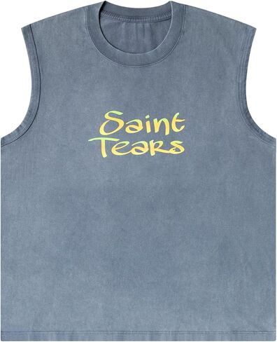 Arnodefrance Unisex Vintage Graphic Tank Tops Oversized Sleeveless Tshirts Cotton Workout Tank Top in Kuwait