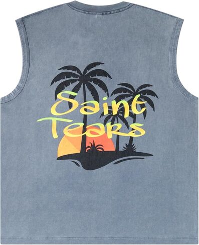 Arnodefrance Unisex Vintage Graphic Tank Tops Oversized Sleeveless Tshirts Cotton Workout Tank Top in Kuwait