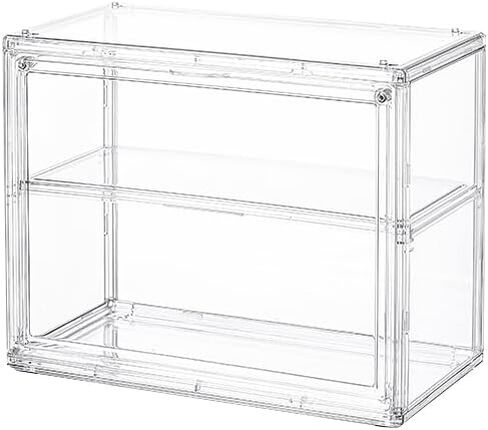 3 Tiers Clear Display Case for Figures, Acrylic Storage Organizers Box with Magnetic Door, Wall-Mounted Dustproof Showcase for Collectibles Action Figure in Saudi Arabia