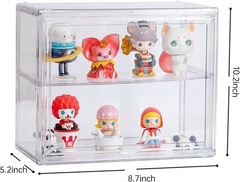 3 Tiers Clear Display Case for Figures, Acrylic Storage Organizers Box with Magnetic Door, Wall-Mounted Dustproof Showcase for Collectibles Action Figure in Saudi Arabia