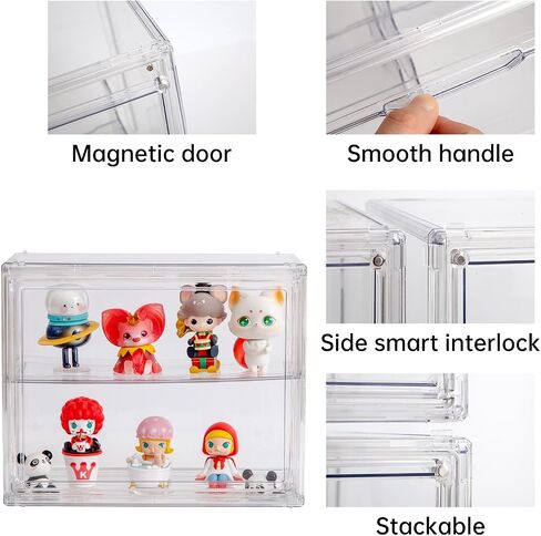 3 Tiers Clear Display Case for Figures, Acrylic Storage Organizers Box with Magnetic Door, Wall-Mounted Dustproof Showcase for Collectibles Action Figure in Saudi Arabia