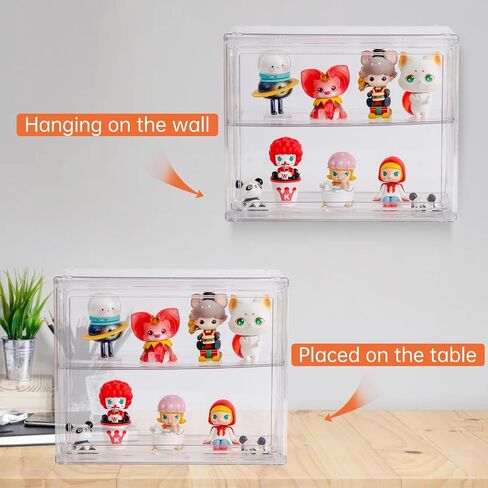 3 Tiers Clear Display Case for Figures, Acrylic Storage Organizers Box with Magnetic Door, Wall-Mounted Dustproof Showcase for Collectibles Action Figure in Saudi Arabia