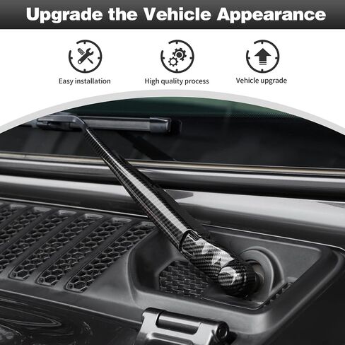 CheroCar Windshield Wiper Blades Trim Cover,Front Rear Window Wiper Arm Blade Kit Exterior Decoration Accessories Compatible with Jeep Wrangler JL JLU & Gladiator JT 2018-2022,Carbon Fiber in Saudi Arabia