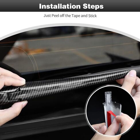 CheroCar Windshield Wiper Blades Trim Cover,Front Rear Window Wiper Arm Blade Kit Exterior Decoration Accessories Compatible with Jeep Wrangler JL JLU & Gladiator JT 2018-2022,Carbon Fiber in Saudi Arabia