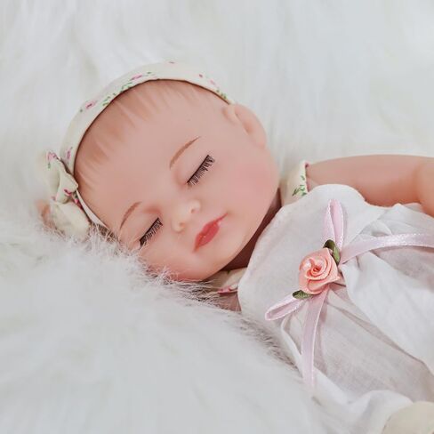 10 Inch Sleeping Newborn Baby Doll, Reborn Alive Soft Silicone Vinyl Baby Girl, Realistic Close Eyes Doll Gift Set for Ages 3+ in Saudi Arabia