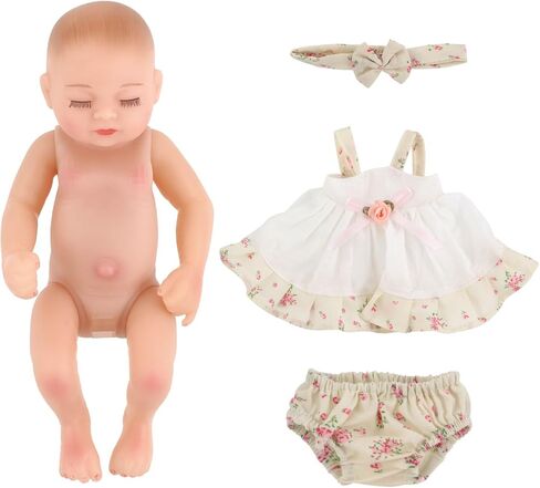 10 Inch Sleeping Newborn Baby Doll, Reborn Alive Soft Silicone Vinyl Baby Girl, Realistic Close Eyes Doll Gift Set for Ages 3+ in Saudi Arabia