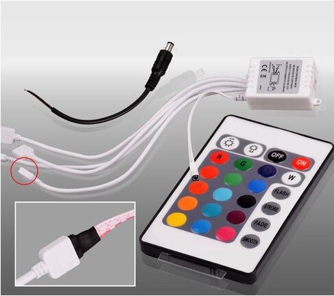 QiuKo 4pcs 60mm RGB Halo Rings Headlight Car Angel Eyes Motorcycle with 24 Keys Controller in Saudi Arabia