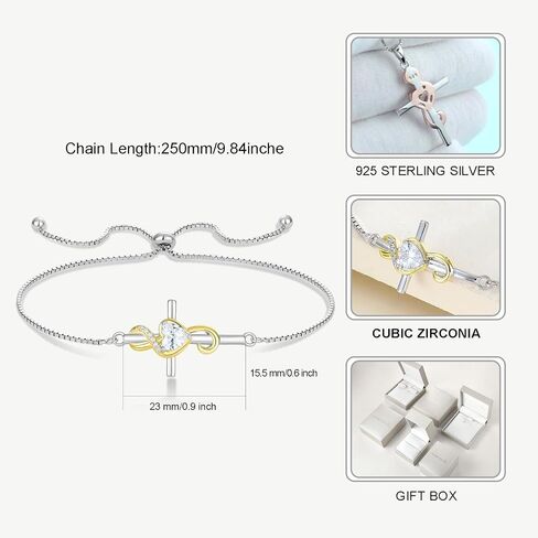 STARCHENIE Note Cross Bracelet for Women 925 Sterling Silver Treble Clef Bracelet Adjustable Jewelry Gift for Music Lover in Saudi Arabia