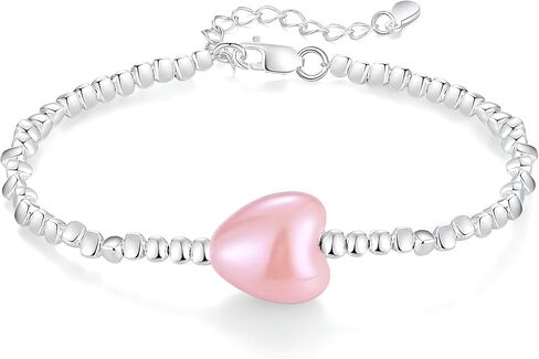 Delicate Pink and Sterling Silver Bracelet | Feminine Elegance | Perfect for Girls and Women in Saudi Arabia