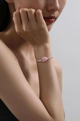 Delicate Pink and Sterling Silver Bracelet | Feminine Elegance | Perfect for Girls and Women in Saudi Arabia