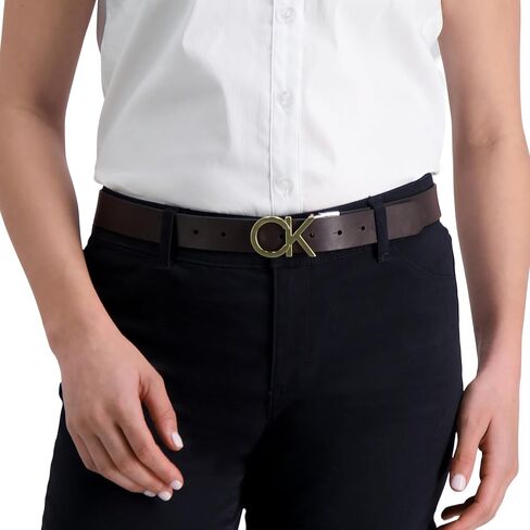 Calvin Klein Women's Two-in-one Reversible Ck Monogram Plaque Buckle in Kuwait