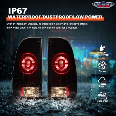 مجموعة مصابيح خلفية SMD LED لـ 97-03 Ford F150، 2004 Ford F150 Heritage، 1997-1999 Ford f250 Light Duty، 99-07 Ford f250 f350 f450 f550 Super Duty Pickup المصابيح الخلفية لامعة أسود/شفاف in Kuwait