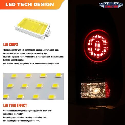 مجموعة مصابيح خلفية SMD LED لـ 97-03 Ford F150، 2004 Ford F150 Heritage، 1997-1999 Ford f250 Light Duty، 99-07 Ford f250 f350 f450 f550 Super Duty Pickup المصابيح الخلفية لامعة أسود/شفاف in Kuwait