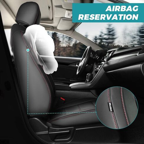 Honda Civic Seat Covers Full Set, Custom Fit 2016-2021 Civic Sedan EX-L,EX-T,EX,Touring,LX-P,Sport, Car Seats Cover Nappa Leather for Car, Waterproof Protector Seat Cushion BlackBlue in Kuwait
