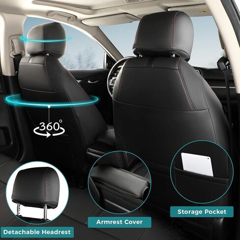Honda Civic Seat Covers Full Set, Custom Fit 2016-2021 Civic Sedan EX-L,EX-T,EX,Touring,LX-P,Sport, Car Seats Cover Nappa Leather for Car, Waterproof Protector Seat Cushion BlackBlue in Kuwait