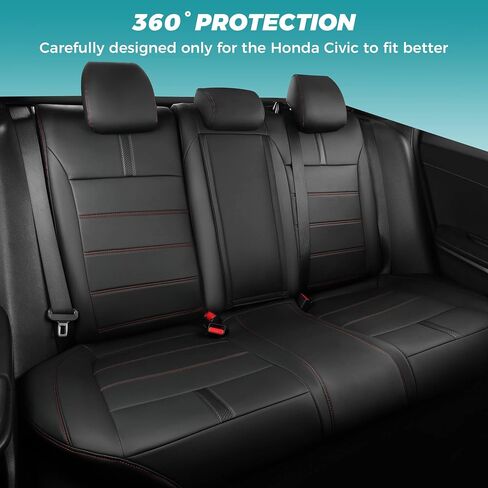 Honda Civic Seat Covers Full Set, Custom Fit 2016-2021 Civic Sedan EX-L,EX-T,EX,Touring,LX-P,Sport, Car Seats Cover Nappa Leather for Car, Waterproof Protector Seat Cushion BlackBlue in Kuwait