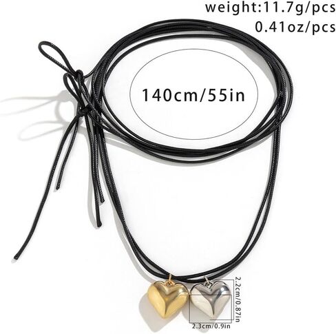 Chunky Puffy Heart Choker Necklace Big Glass Heart Pendant Necklace Adjustable Gothic Braided Black Velvet Chain for Women Y2K Jewelry in Saudi Arabia