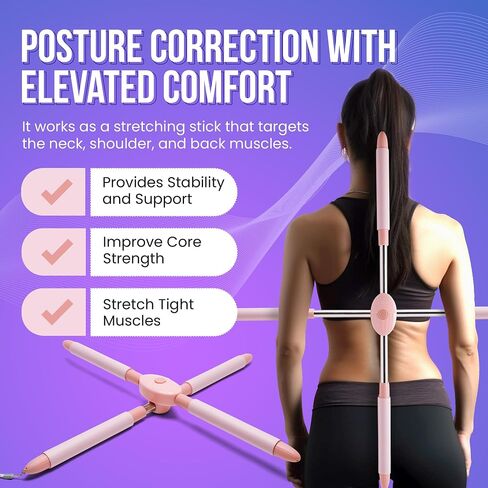 Back Straightener Posture Corrector Device - Hunchback Corrector with Carry Bag for Easy Portability - Comfort-Padded Yoga Stick - Posture Corrector for Men, Women, and Kids. in Saudi Arabia