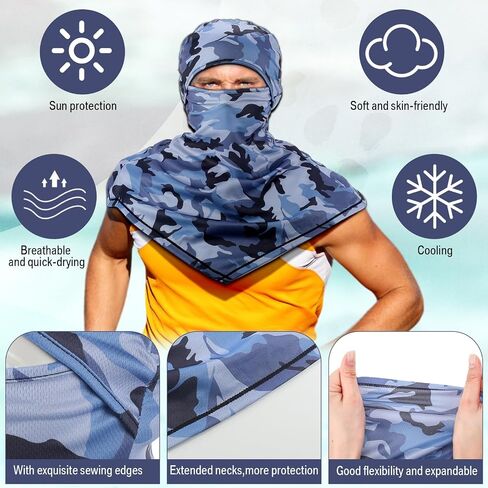 Balaclava Summer Full Face Mask for Sun Protection Breathable Motorcycle Hood Helmet Liners Windproof Long Neck Cover in Saudi Arabia