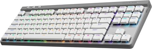 Logitech G515 Lightspeed TKL Low Profile Wireless Gaming Keyboard, LIGHTSYNC RGB, Thin Tenkeyless Design, Double-Shot PBT Keycaps, Linear (Red) Mechanical Switches - Black in Saudi Arabia