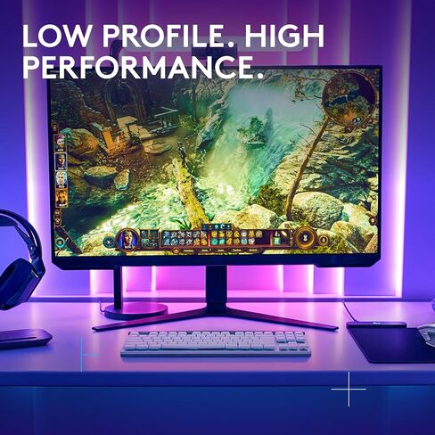 Logitech G515 Lightspeed TKL Low Profile Wireless Gaming Keyboard, LIGHTSYNC RGB, Thin Tenkeyless Design, Double-Shot PBT Keycaps, Linear (Red) Mechanical Switches - Black in Saudi Arabia