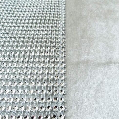 مفارش طاولة زفاف أنيقة مرصعة بأحجار الراين مع شريط ديامانتي وشرابات (13 × 72 بوصة، أسود) in Kuwait