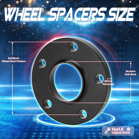 5x112 Hubcentric Wheel Spacers 12mm 5 Lug Wheel Adapter fit for Mercedes Benz Audi A160 A180 A190 A200 B180 B200 B250 C230 C280 C300 C350 C63 B8 A4 S4 A5 S5 66.6mm Bore with M14x1.5 Studs 4pc in Saudi Arabia