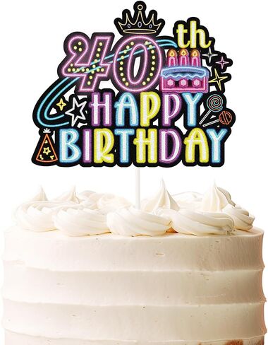 Glow Neon Happy 9th Birthday Cake Topper,Let Glow 9th Years Old Cake Decor,Colorful Glowing 9th Birthday Party Decorations in Saudi Arabia