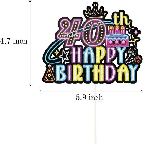 Glow Neon Happy 9th Birthday Cake Topper,Let Glow 9th Years Old Cake Decor,Colorful Glowing 9th Birthday Party Decorations in Saudi Arabia