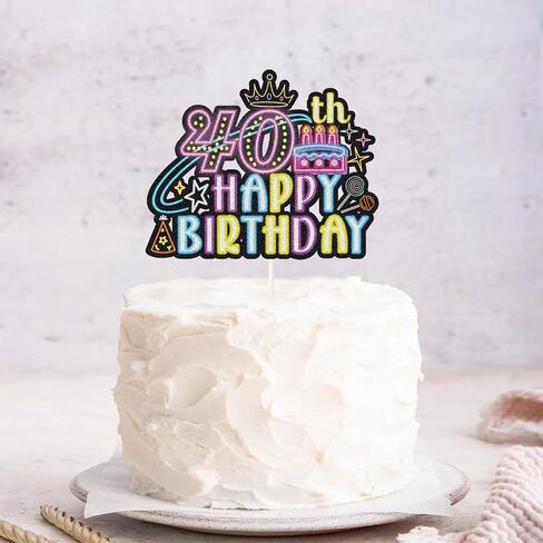Glow Neon Happy 9th Birthday Cake Topper,Let Glow 9th Years Old Cake Decor,Colorful Glowing 9th Birthday Party Decorations in Saudi Arabia