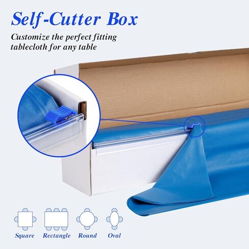 Goodluck 54 Inch X 300 Feet Plastic Table Cloths with Cutter Box, Disposable Table Cloths for Parties, Tablecloth Plastic for Party, Banquet, Wedding, Birthday, Anniversary Decorations, White in Saudi Arabia