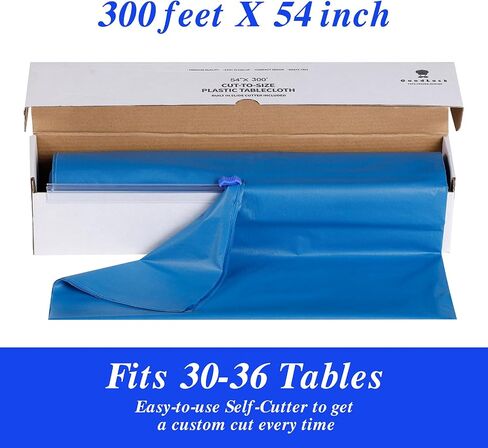 Goodluck 54 Inch X 300 Feet Plastic Table Cloths with Cutter Box, Disposable Table Cloths for Parties, Tablecloth Plastic for Party, Banquet, Wedding, Birthday, Anniversary Decorations, White in Saudi Arabia