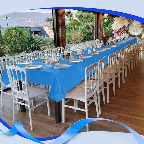 Goodluck 54 Inch X 300 Feet Plastic Table Cloths with Cutter Box, Disposable Table Cloths for Parties, Tablecloth Plastic for Party, Banquet, Wedding, Birthday, Anniversary Decorations, White in Saudi Arabia
