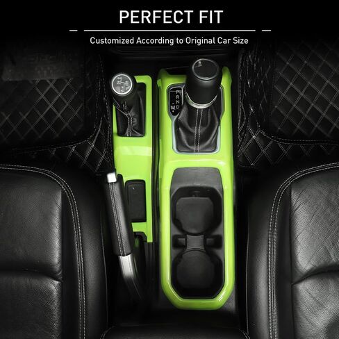 JeCar Center Console Gear Shift Cup Holder Panel Cover Trim Fit for 2018-2024 Jeep Wrangler JL JLU Gladiator JT Carbon Fiber Interior Accessories in Saudi Arabia