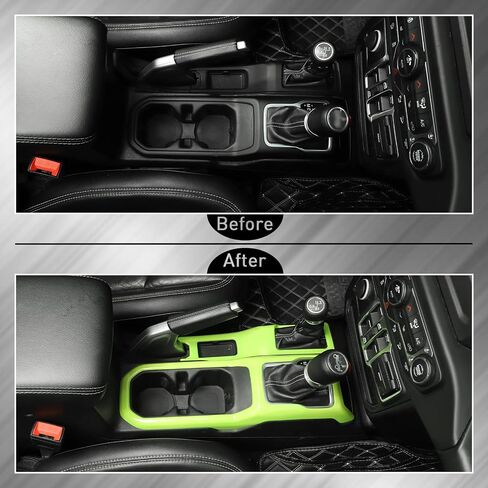 JeCar Center Console Gear Shift Cup Holder Panel Cover Trim Fit for 2018-2024 Jeep Wrangler JL JLU Gladiator JT Carbon Fiber Interior Accessories in Saudi Arabia