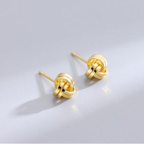 Rnivida 925 Sterling Silver Love Knot Stud Earrings, Hypoallergenic Knot Earrings for Women in Saudi Arabia