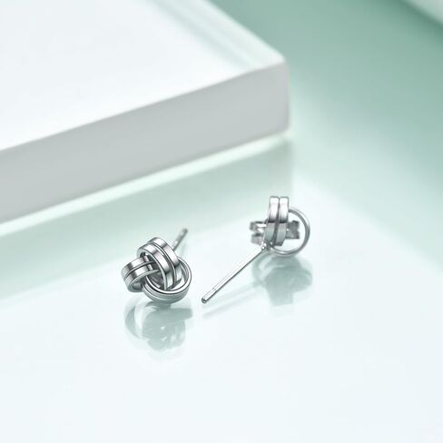 Rnivida 925 Sterling Silver Love Knot Stud Earrings, Hypoallergenic Knot Earrings for Women in Saudi Arabia