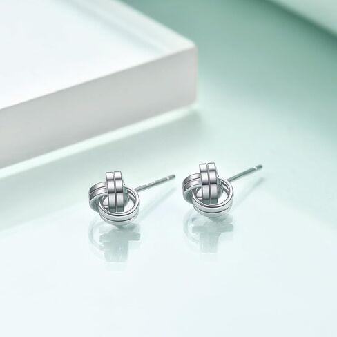 Rnivida 925 Sterling Silver Love Knot Stud Earrings, Hypoallergenic Knot Earrings for Women in Saudi Arabia