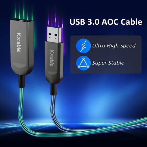 كابل تمديد USB 3.0 بطول 15 قدمًا، سلك موسع من النوع A ذكر إلى أنثى، مجدول من النايلون، نقل بيانات بسرعة 5 جيجابت في الثانية، متوافق مع كاميرا الويب، الكاميرا، محور USB، لوحة المفاتيح، الماوس، محرك الأقراص المحمول، القرص الصلب in Kuwait