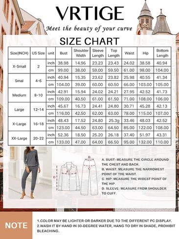Vrtige Women's 2 Piece Pajamas Set Crewneck Long Sleeve Top and Pants PJs Set Sleepwear in Saudi Arabia