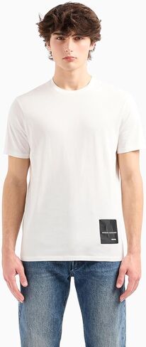 تي شيرت A｜X ARMANI EXCHANGE للرجال ذو مقاس عادي إصدار محدود من Armani Exchange X Mix Mag Patch Logo in Kuwait