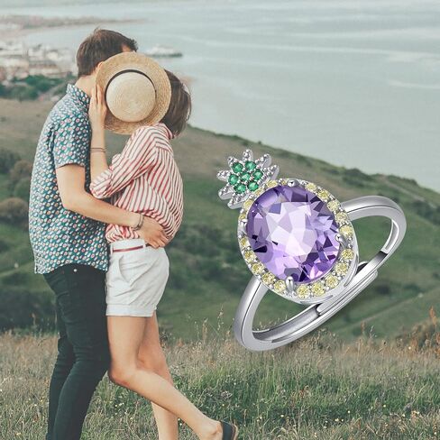 Citrine Ring Adjustable Birthstone Rings 925 Sterling Silver Anniversary Ring Size 7 Rings for Women in Saudi Arabia
