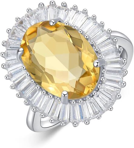 Citrine Ring Adjustable Birthstone Rings 925 Sterling Silver Anniversary Ring Size 7 Rings for Women in Saudi Arabia